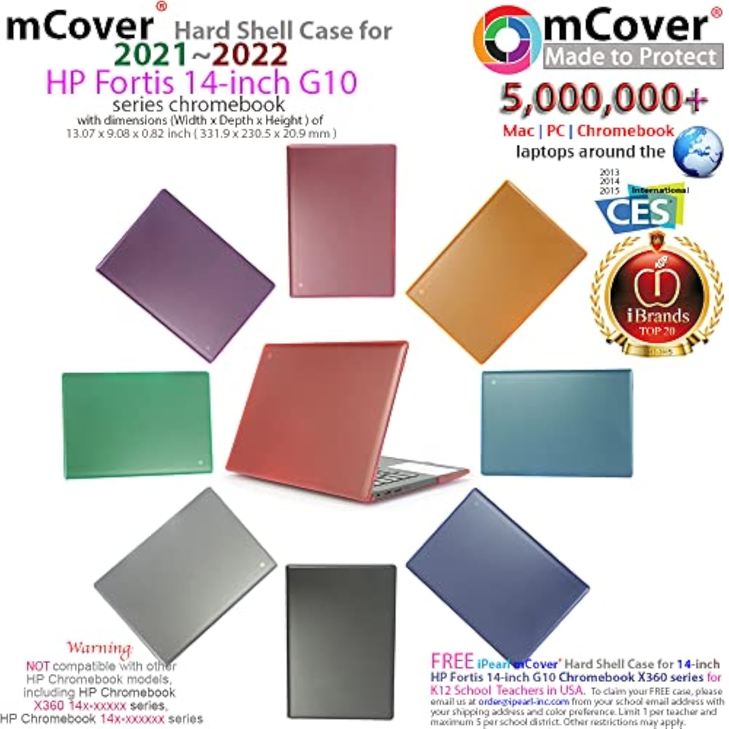 mCover Case ONLY Compatible for 2021~2024 14" HP Fortis 14-inch G10 / G11 Chromebook Laptop Computers (NOT Fitting Any Other HP Models) - Purple