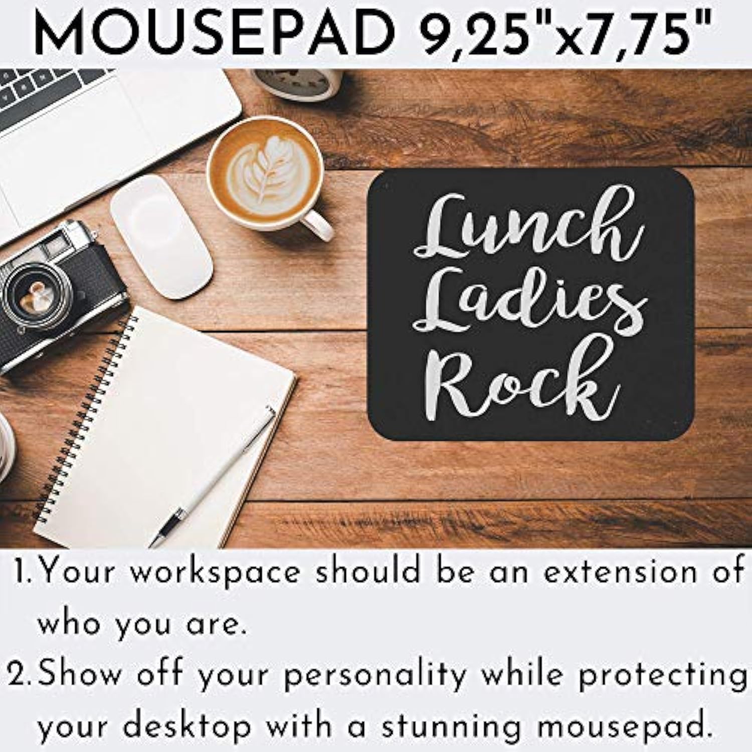 Teacher Mousepad Teaching 9" Mousemat - Lunch Ladies Rock Lunch Lady Squad Back To School Gift Office Poster Funny Computer Mouse Mat Mouse Pad