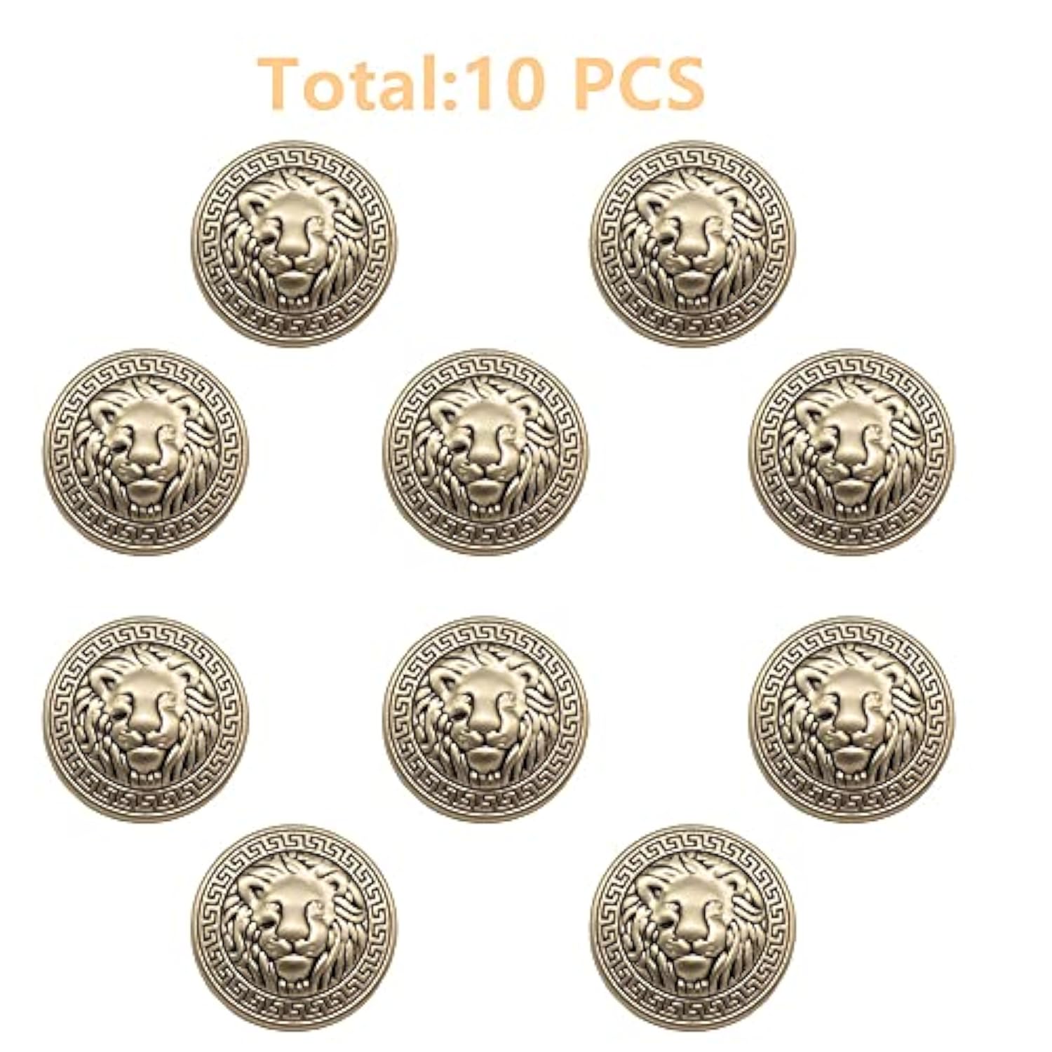 10Pcs 25Mm Lion Gold Metal Blazer Buttons For Blazers, Suits, Sport Co