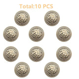 10Pcs 25Mm Lion Gold Metal Blazer Buttons For Blazers, Suits, Sport Co