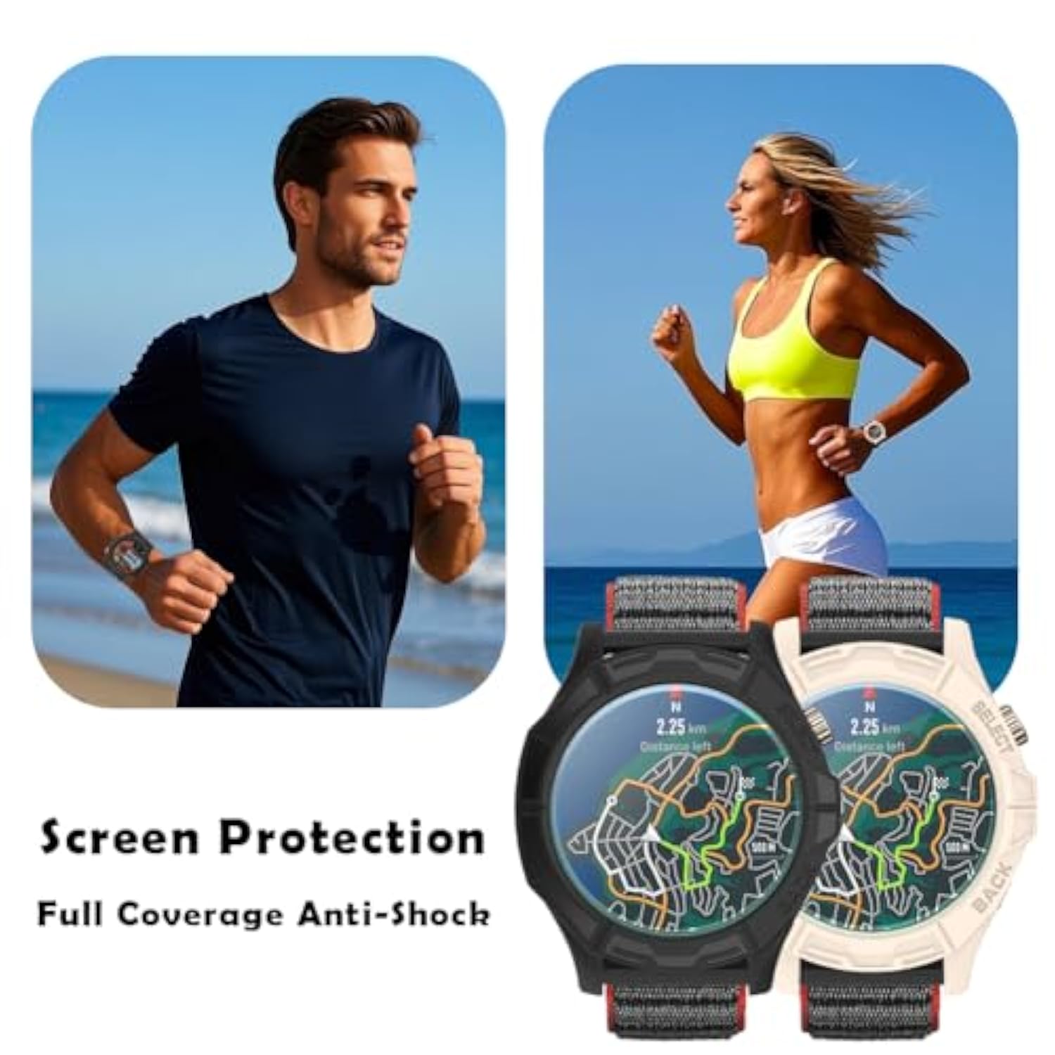 Watch Screen Protector (3+1Pack) Compatible For Amazfit Cheetah Round/Cheetah Pro, Tempered Glass Film Anti-Scratch High Definition Full Coverage And Soft Tpu Protective Case (Black)