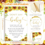 321 Pcs Sunflower Baby Shower Game Supplies For Girl Or Boy 5 Set Include 50 Activity Cards 20 Pencils 1 Don'T Say Baby Sign 50 Clothespins For Price Is Right Prediction Bingo Game Party Decor