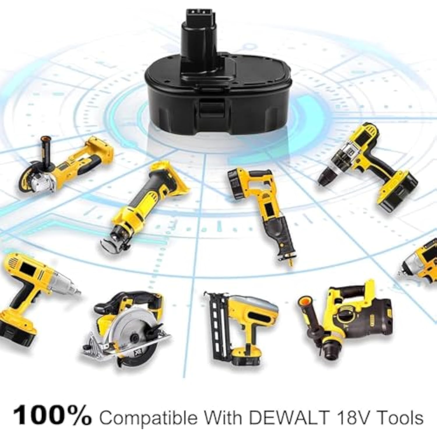 Replacement Battery For Dewalt Dc385 Dc390 Dc759 Dw936 Dw938 Dw056 Dc970 Dc988 Dc618 Dc825B Dc925 Dw059 Dw908 Dw919 Dw988 Dw989 Dw995 Dw997 Dw960