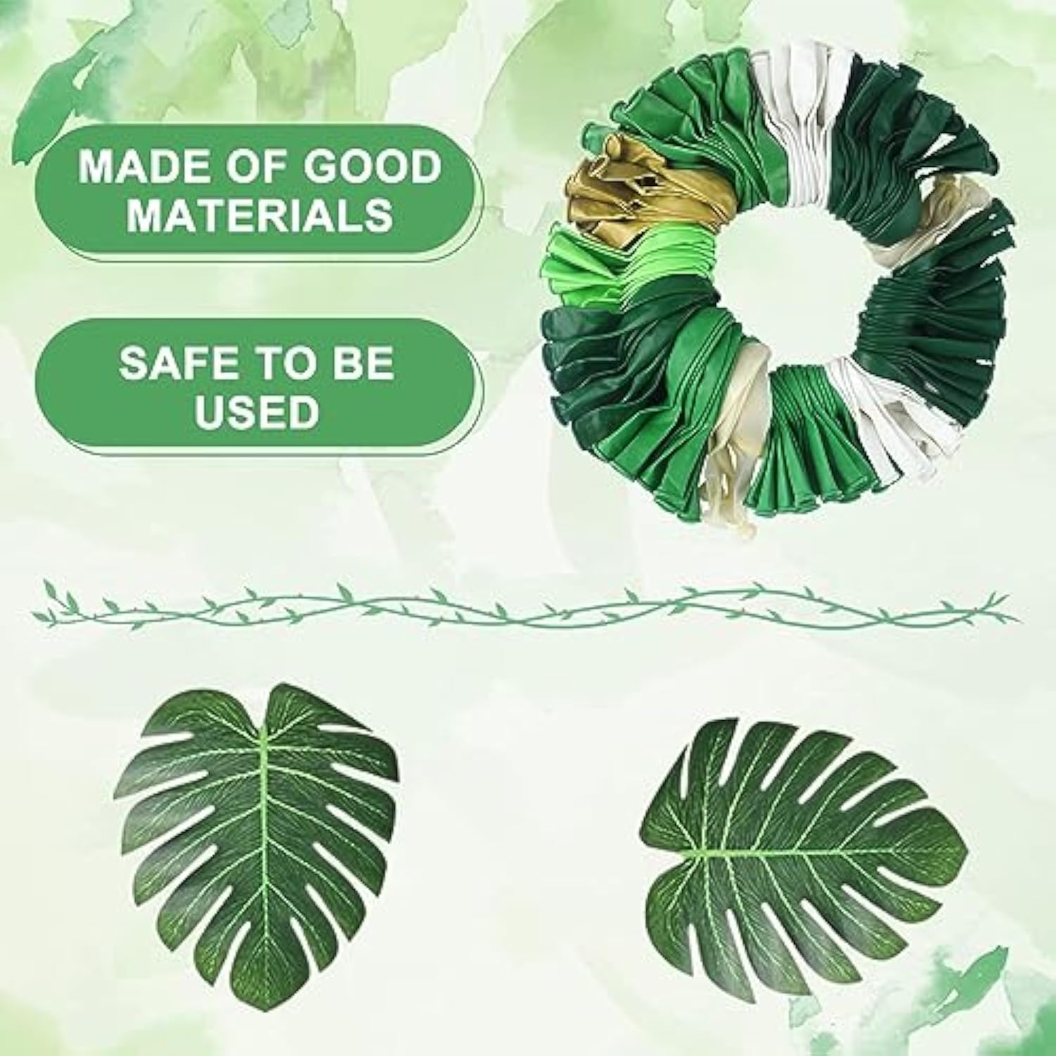 Jungle Balloon Garland Kit: Green, Gold & Dino Safari Party Decor