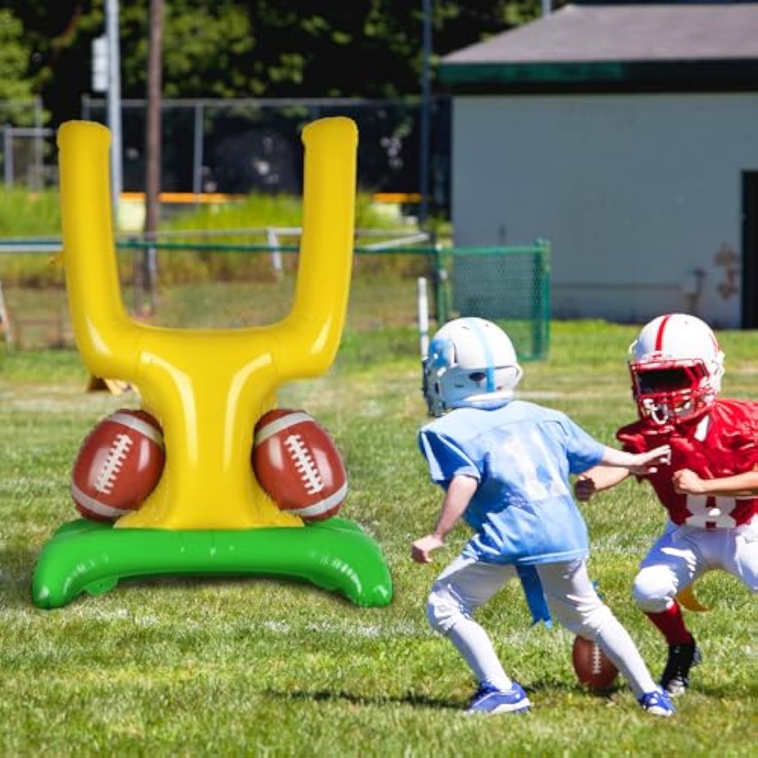 Football Party Supplies Kit - Touchdown Letter Balloon, Goal Post & Football Shaped Foil Balloons, Round 'Touchdown!' Foil Balloons, And Banner For Birthday, Game Day, Tailgate Party Decorations