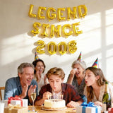 18Th Birthday Decorations For Boys/Girls, Birthday Balloons Banner (Golden) - 16" Large Inflatable Letters, 900" Ribbon & Two Threading Needles Diy Kit