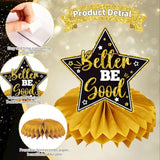 9pc Gold & Black 2026 NYE Party Table Centerpieces