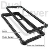 Case For Samsung Galaxy Note 10 Case With Screen Protector, Full Body Protective Hybrid Dual Layer Shockproof Acrylic Back Case Cover For Galaxy Note 10 5G 6.3 Inch (Black)