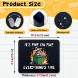 Funny Dumpster Fire Raccoon Mouse Pad Gifts - It'S Fine I'M Fine Everything'S Fine - Non-Slip Mousepad With Stitched Edge - Rectangular Mouse Mat For Laptop Gaming - Office Desk Decor Gifts