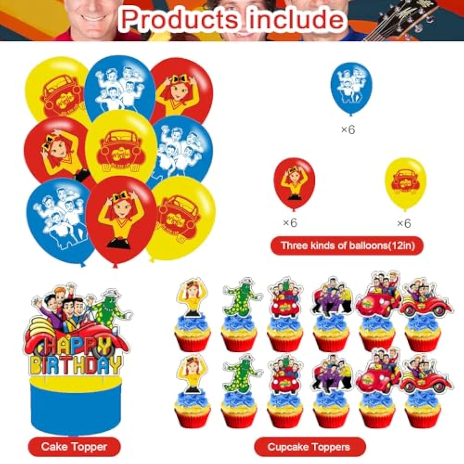 Birthday Decorations, Party Supplies Include Happy Birthday Banner, Cake Topper And Cupcake Toppers, Balloons For Kids Party Decor