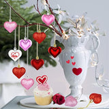 Valentine'S Day Decor Heart Ornaments 36 Pcs Heart Shaped Baubles Red Pink White Hanging Decorations For Valentine'S Day Christmas Wedding Anniversary