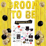 Bachelor Party Decorations For Men, Groom To Be Sash Balloons, Black A