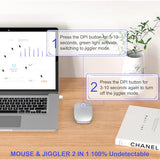 Bluetooth Wireless Mouse For Macbook Air Mac Pro Ipad Laptop Computer Pad Optical Rechargeable Slim Silent Dual Mode (2.4G Usb-C/Usb-A&Bluetooth 5.2/3.0) Mouse Jiggler For Computer Awakening - Silver