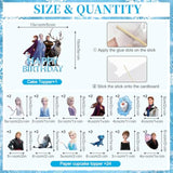 Winter Popular Birthday Party Decorations, 48Pcs Cartoon Snow Theme Party Decorations Set Includes Happy Birthday Banner Large Backdrop 7X5Ft,Popular Winter Birth Day Cupcake Toppers, Balloons