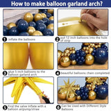 Navy Blue And Gold Balloons Arch Garland Kit, 5 10 12 18 Inch Royal Blue Gold Balloons With Explosion Star Balloons 101Pcs Balloons For Anniversary Wedding New Year Birthday Party Decorations