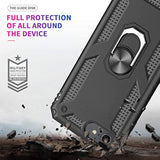 Iphone Se 2022/2020 Case With [2Pack] Tempered Glass Screen Protector, [Military-Grade] Cover With Magnetic Ring Kickstand For 3Rd Generation, Black