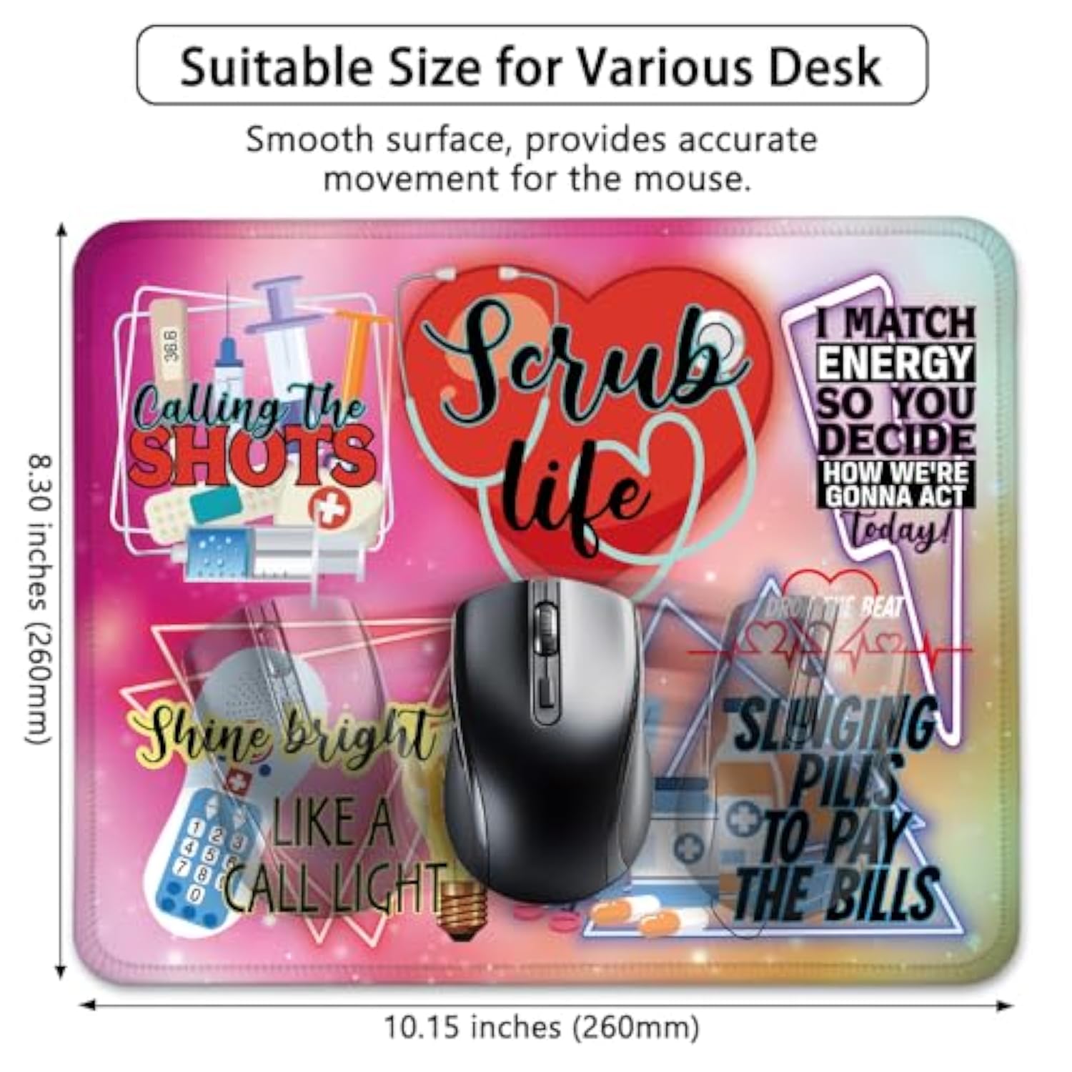 Scrub Life Funny Mouse Pad, Funny Scrub Life Gift, Offices Work Mouse Pad For Operating Room Surgeons Anesthesiologist Nurses Rn Md, Graduation Gift For Scrub Life Tech