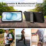 For Defender Iphone 13 Case With Clip,For Holster Iphone 13 Case With Kickstand,For Heavy Duty Iphone13 Phone Case Rugged 2 Layers Of Sturdy,Anti-Drop For Phone Case Iphone 13Case Protective(Black)