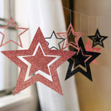 Glitter Black Rose Gold Star Garland Twinkle Little Star Party Decoration Hanging Decor Backdrop Banner Streamer Birthday Bday Bridal Baby Shower Bachelorette Christmas Party Supplies