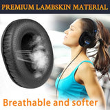 Lambskin Replacement Earpads For Sony Mdr-7506 Mdr-V6 Mdr-V7 Mdr-Cd900St Monitor Headphones, Ear Pads Cushions With High-Density Foam - Black