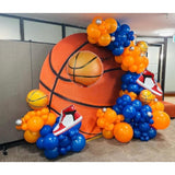 Basketball and sneaker foil balloons for sports-themed men’s and boys’ birthday décor