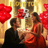 50 Pieces Love Heart Balloons 10-Inch Red Latex Heart Balloons For Valentines Day Wedding Anniversary Engagement Birthday Garden Company Celebration Graduation Prom Party Decoration Romantic Decor