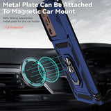 For Samsung Galaxy Note 20 Ultra Case With Camera Lens Cover Hd Screen Protector, Military-Grade Drop Tested Magnetic Ring Holder Kickstand Protective Phone Case For Galaxy Note 20 Ultra 5G (Navy)