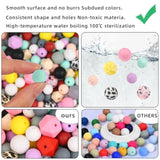 141pcs Silicone Beads Kit for Keychains, Bracelets & Crafts - 12mm, 14mm, 15mm