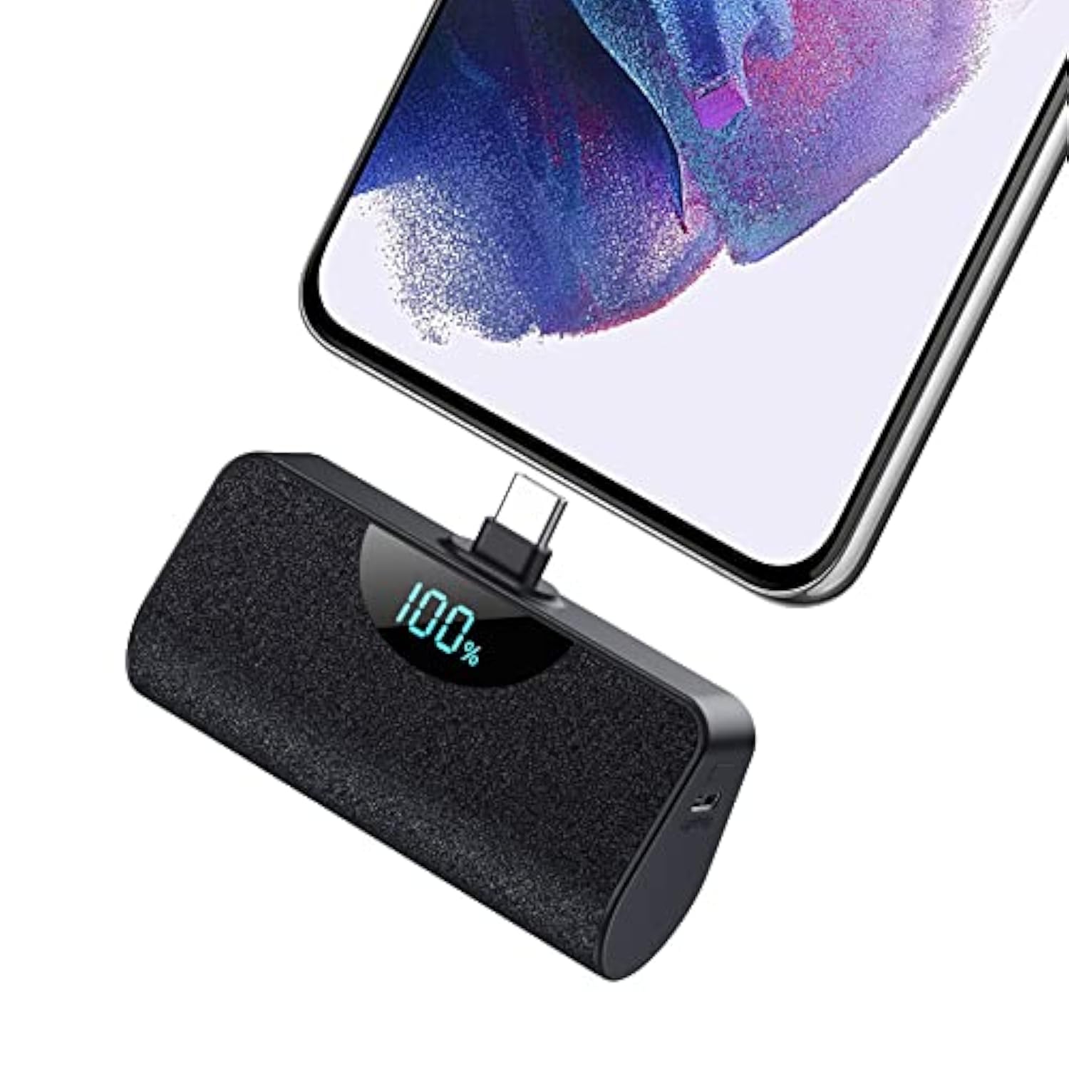 Mini Portable Charger Usb-C Power Bank 5200Mah,Ultra Compact Lcd Display Battery Pack Backup Charger Compatible With Iphone 16/16 Plus/16 Pro/16 Pro Max/15 Series,Samsung S22/S23, Android Phones Etc