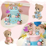 34 Pcs Gender Reveal Cake Topper - Bear Balls Cake Decorations With He Or She Cake Topper For Boys And Girls Gender Reveal Baby Shower Birthday Party Supplies