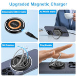 Samsung S25 S24 Wireless Charger Magnetic Magsafe Fast Charging Pad For Samsung Galaxy S25 Ultra S24 Fe Z Flip6 S23 S22 S21,Pixel 9,Iphone 16 Pro Max Plus 15,Android Wireless Charger With Usb C Block