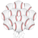 12 Pieces 18 Inches Baseball Balloons - Foil Mylar Baseball Themed Party Decorations For Birthday Party Supplies