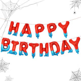 Happy Birthday Balloons Letters Banner For Boys Spider Theme Birthday Decorations Party Supplies