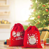 Christmas Gift Bags 5Pcs Of Flannel Small Bag With Drawstring Medium Size Good For Xmas Party Favors