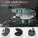 With Safety Lock Case For Beats Fit Pro 2021, Carbon Fiber Material Shock-Absorbing Hard Shell Beats Fit Pro Earbuds Case Cover With Keychain/Storage Box/Cleaning Kit - Green
