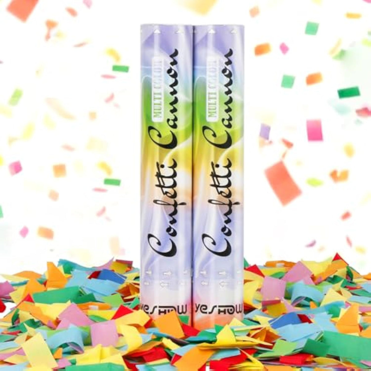 Confetti Cannon Party Poppers Biodegradable Shooters, (6 Pack) Multicolor Confetti Blaster For Birthday Graduation Wedding Christmas New Year’S Eve