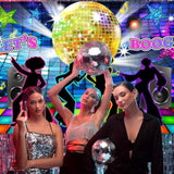 Disco Backdrop Back To 70S 80S 90S Dance Party Decorations Banner Let'S Boogie Birthday Party Photo Booth Backdrops 70.8 X 43.3 Inch Background