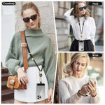 Phone Lanyard Crossbody, Hand Wrist Strap Lanyard With 2 Phone Tethers, Adjustable Anti Theft Phone Strap Neck Lanyard For Keys Id Badges Phones Wallet, Black