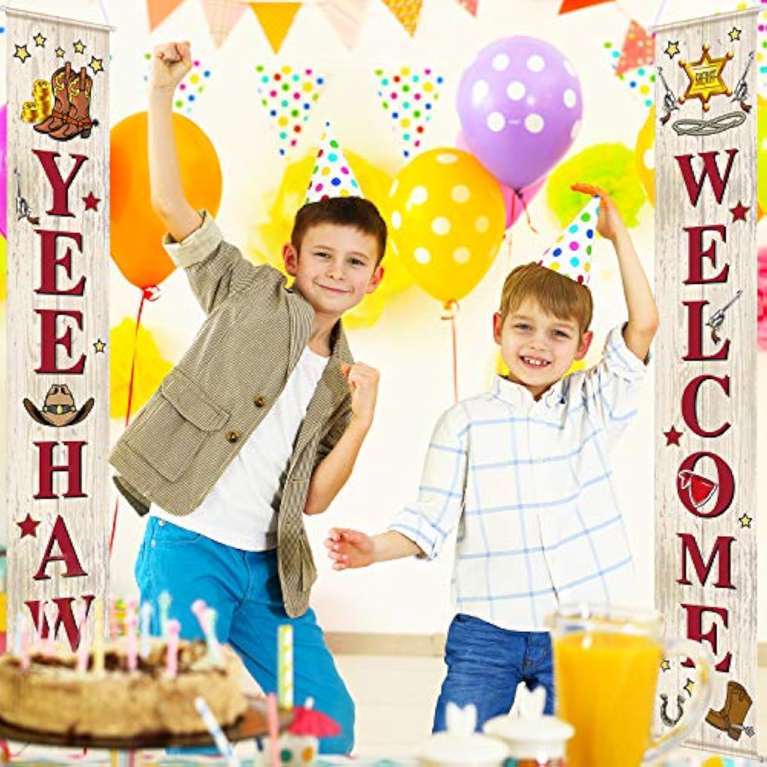 Western Cowboy Party Decorations Yee Haw Banner, Rodeo Favors & Porch Sign