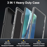 For Samsung Galaxy Note 20 Case With 2Pcs Self Healing Flexible Tpu Screen Protector & Camera Lens Protector, 3 In 1 Heavy Duty Shockproof/Drop Proof/Dust Proof Case (Black/Grey)