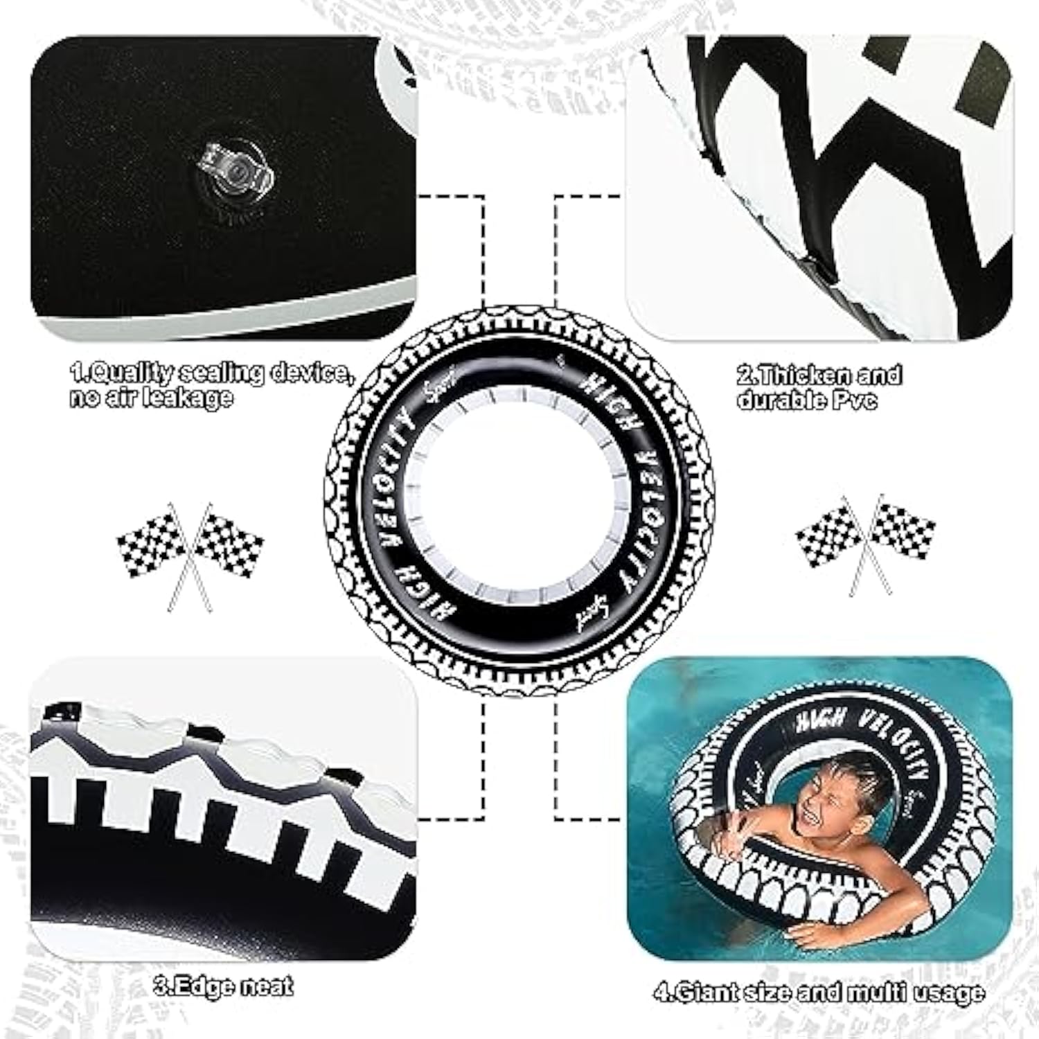 20PCS Race Car Balloons Wheel Tire Checkered Garland for Racing Birthday Party Decor