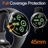 6 Pack For Google Pixel Watch 4/3 Screen Protector 45Mm, Hd Clear Cover Soft Film Protective, [Case Band Friendly] [Flexible Tpu Not Glass][Non-Bubbles]