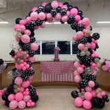 Pink And Black Balloons, Hot Pink Balloons Pink White Dots Black White Dots Balloon With Black Pink Confetti Balloon For Girls Women Birthday Baby Bridal Shower Wedding Mouse Theme Party Decorations