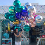 Dark Green Orbz Balloons: 22" Foil Party Decorations - 6 Pcs