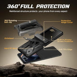 For Motorola Razr 2025/Razr 2024 Case With Privacy Screen Protector, [Stand & Belt-Clip] [Hinge Protection Cover] [Anti-Slip], Full-Body Military Grade Protective Phone Case, Black