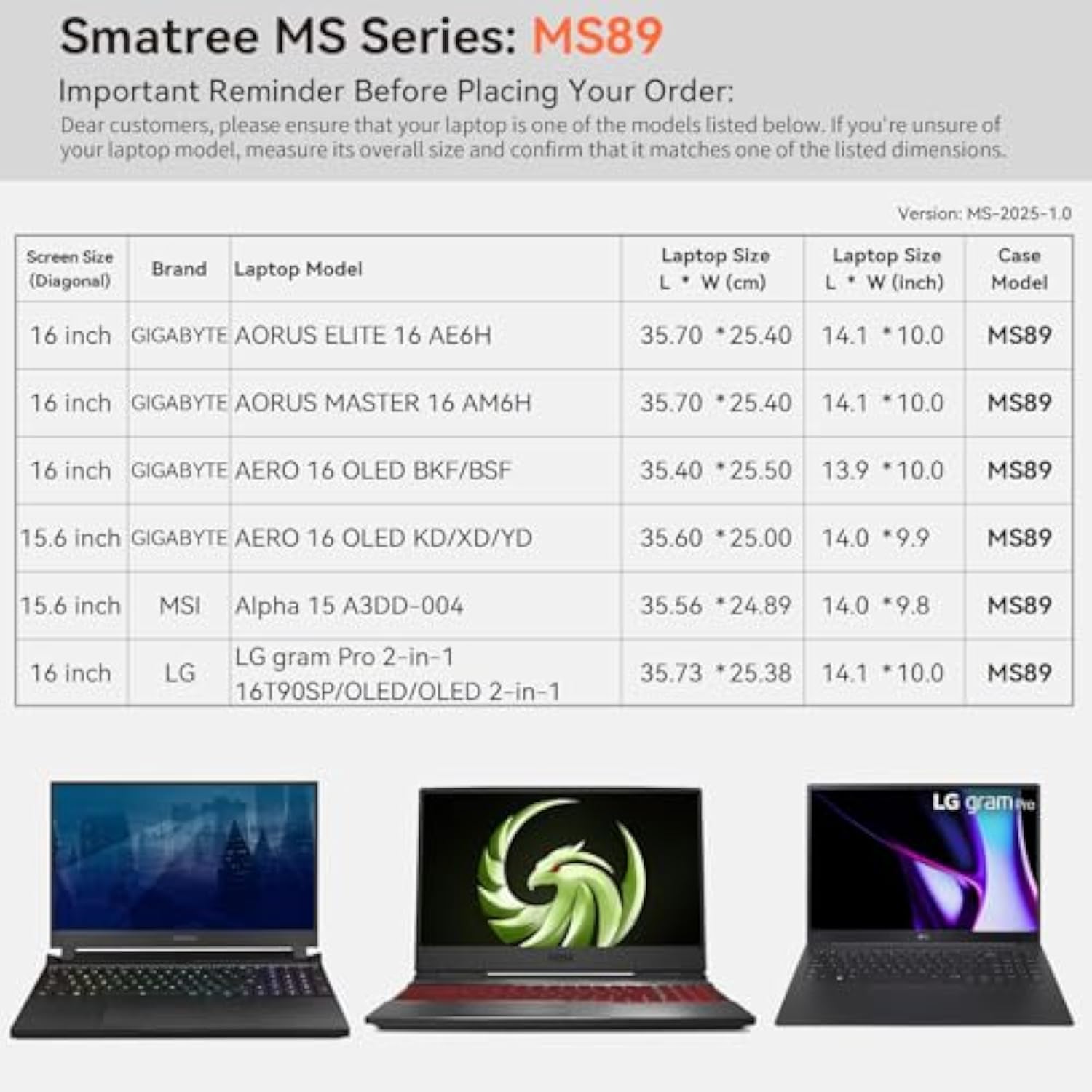 Smatree MS89 Hard Protective Sleeve with Stand Compatible for 16 inch LG gram Pro 2 in 1 16T90SP/OLED/OLED 2 in 1,GIGABYTE AERO 16 OLED BKF/BSF, 15.6 inch AERO 15 XC/15 OLED KC/XC/YC/16 OLED KD/XD/YD