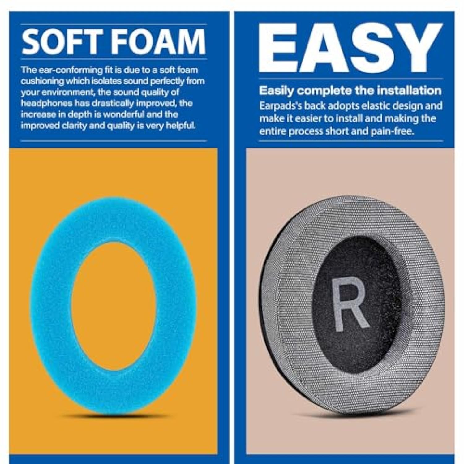 Shp9600 Ear Pads - Replacement Ear Cushion Compatible With Shp9600 Headphones (Grey Fabric)