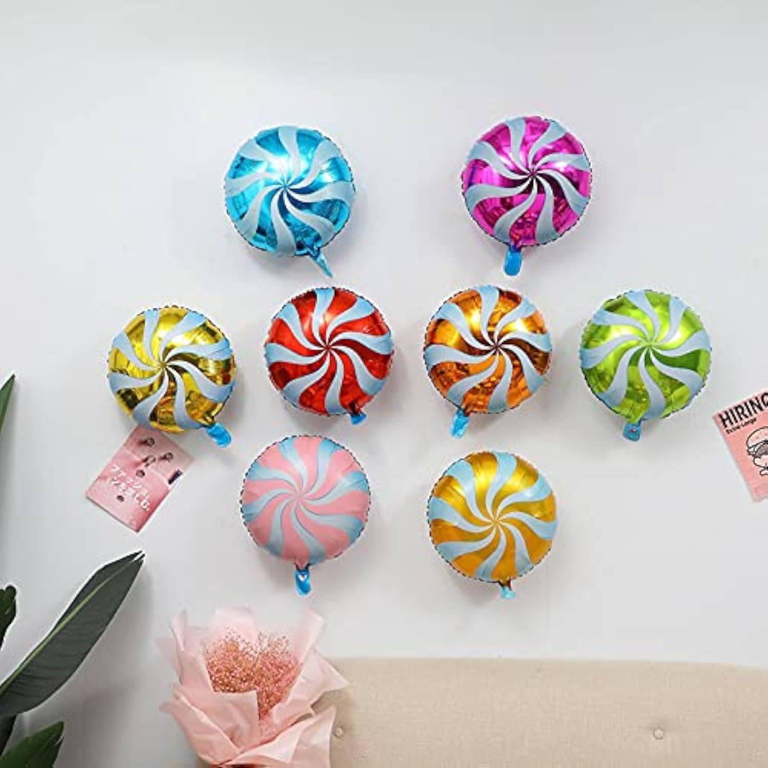 24Pcs Mylar Foil Sweet Candy Balloons 18 Inch Round Lollipop Balloons For Birthday Baby Wedding Christmas Party Balloons Party Decoration Supplies