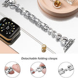 Bling Band Compatible with Apple Watch Bands 38mm 40mm 41mm 42mm 44mm 45mm 46mm 49mm Women Slim Dressy Bracelet Metal Strap for iWatch Series 11 10 9