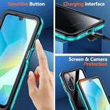 For Samsung Galaxy A16 5G Case Waterproof,Built-In Screen & Camera Lens Protector [Ip68 Underwater][12Ft Military Shockproof] Full Body Protection Cell Phone Sleeves,Teal/Clear